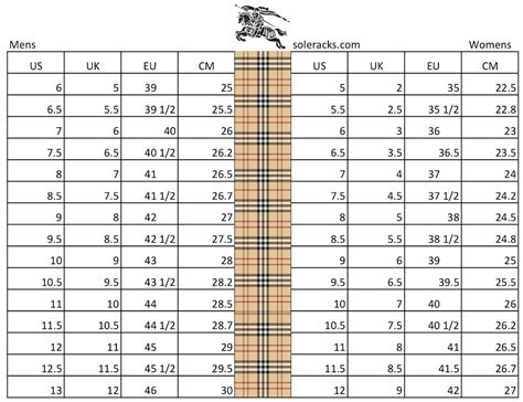 burberry womens shoe size chart|Burberry size 42 in us.